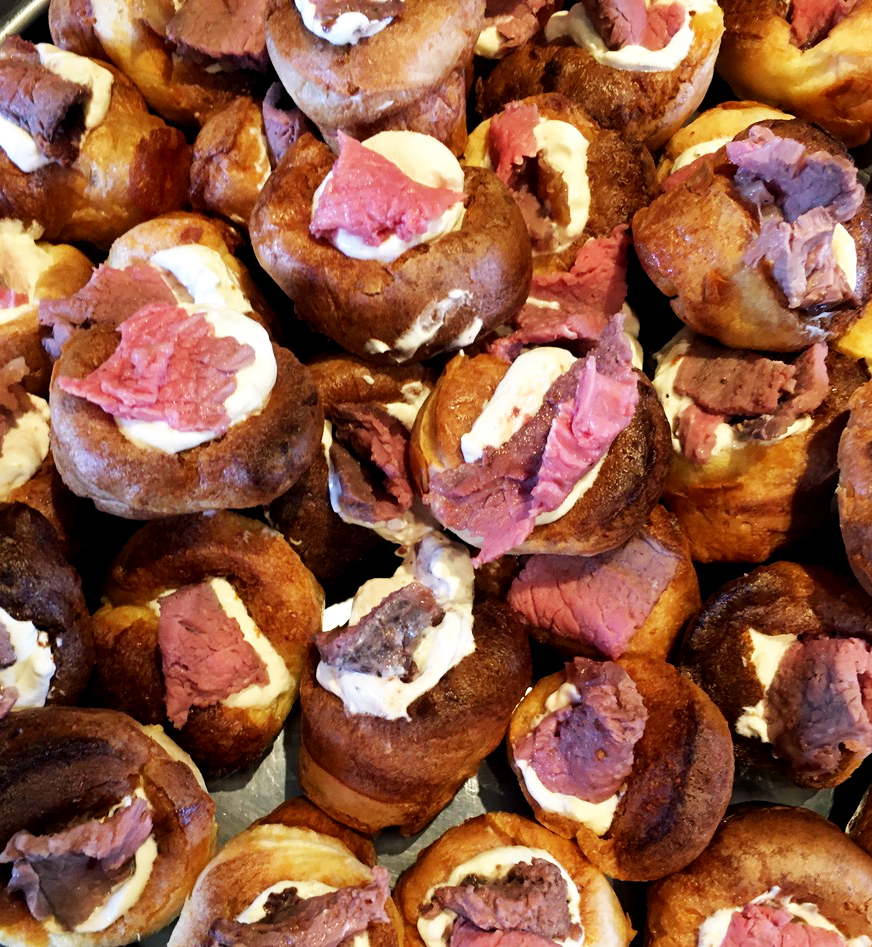 Yorkshire Pudding canapes from Lynn Hilditch catering